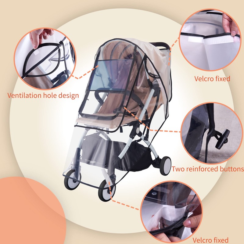 Bemece Stroller Rain Cover, Universal Stroller Accessory, Baby Travel Weather