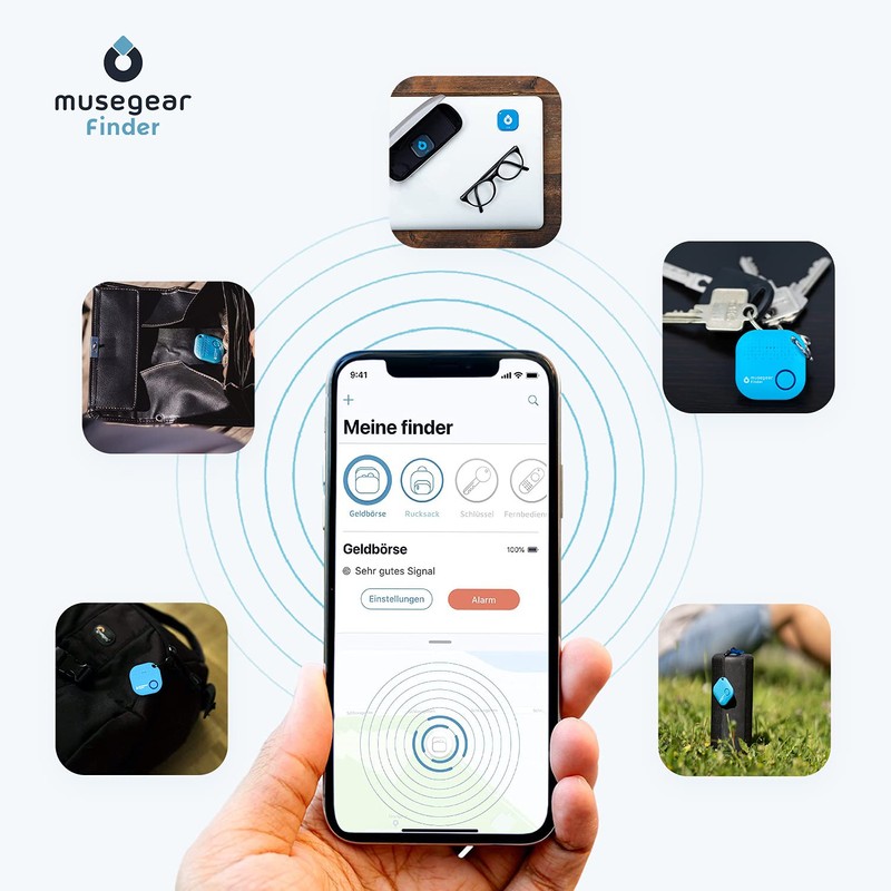 musegear Schlüsselfinder mit Bluetooth App aus Deutschland I Maximaler Datenschutz