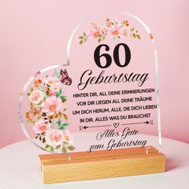 60th Birthday Woman - 1964 Acrylic Plaque with Inspirational Engraving, Gifts for 60th Birthday Wife, 60th Birthday Wife Gift, Decoration for Mum, Wife, Sister, Girlfriend, Keepsake