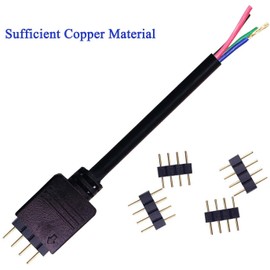 2-Pack DC 1 Female to 2 Way 4 Pins Splitter Cable for RGB LED Strip,DC Power Adapter for PAUTIX CCT COB LED Strip Light(1 to 2)