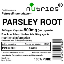 Nutrics® 500mg Parsley Root x 90 V Capsules (1 Month Supply) Suitable for Vegan Vegetarian Diet