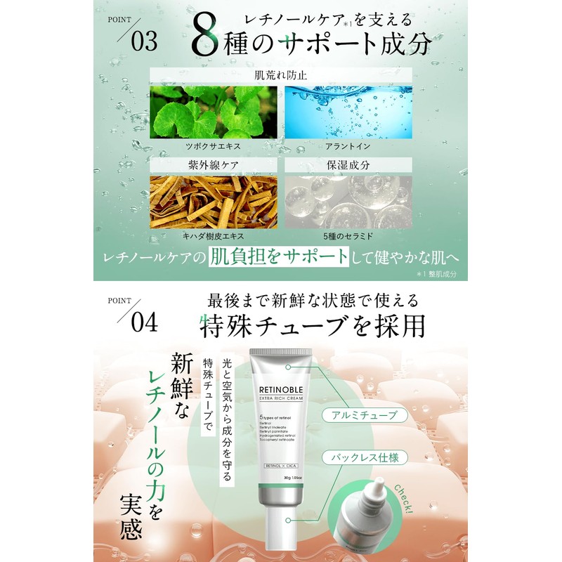 Pure Retinol Cream 0.1% with 5 Types of Retinol and