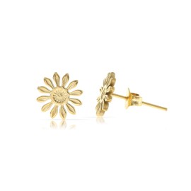 Made by Nami Set of Flower Stud Earrings Made of Surgical Stainless Steel in Silver or Gold Gifts for Women Waterproof Jewellery Minimalist Jewellery, Stainless Steel, No Gemstone