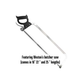Weston Butcher Meat and Bone Saw with 25 Inch Stainless Steel Serrated Blade with Quick Release Handle (47-2501)