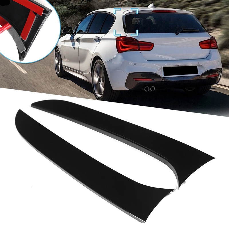 2pcs Rear Window Side Spoiler Canard Wing Glossy Black Replacement