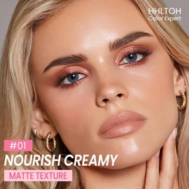 HHLTOH Honey Lipstick Tinted Lip Balm - Matte Tint Cream Lipsticks for All Skin Tones, Hydrating Lip Stain, Can be Buildable Blendable Nourishing Moisturizing Suitable for Women to Every Day Makeup 01