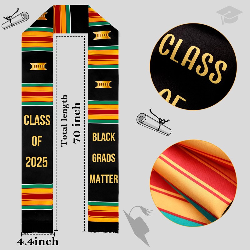 2 Pcs Graduation Stole Kente Set Grads Single Kente Honor