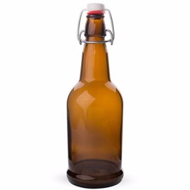 EZ Cap Bottles - 16 oz Amber Swing Top (Qty 12)