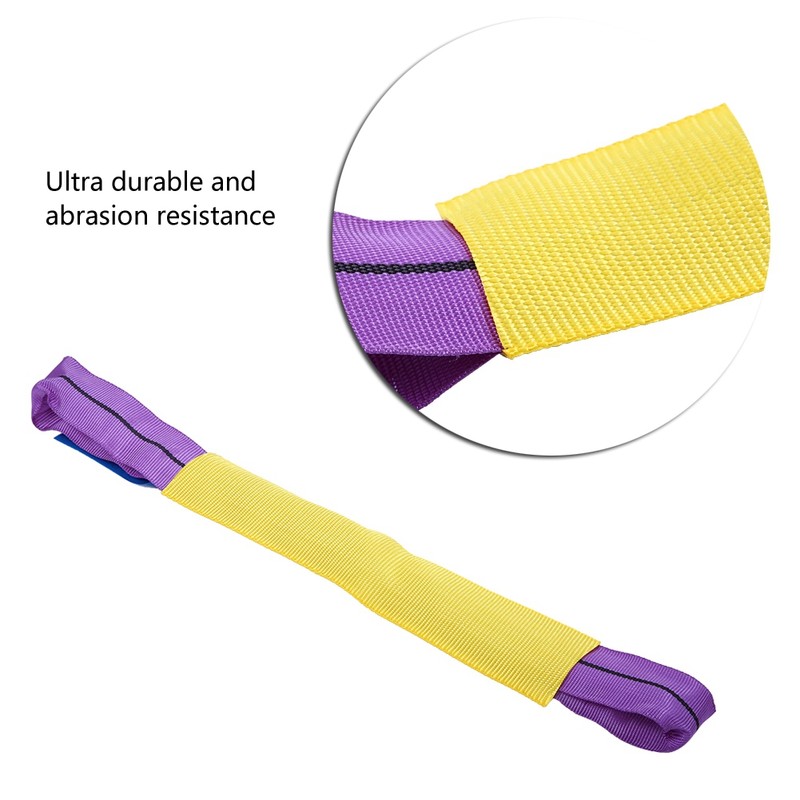 4pcs Recovery Alloy Wheel Securing Link Straps Trailer Transporter Yellow/Purple