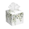 Watercolor Floral Leaves Tissue Box Holder,Square Leather Tissue Box Cover