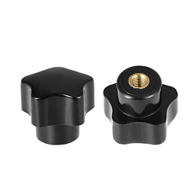 sourcing map M5 Nut Thread Clamping Knob Black Plastic 5