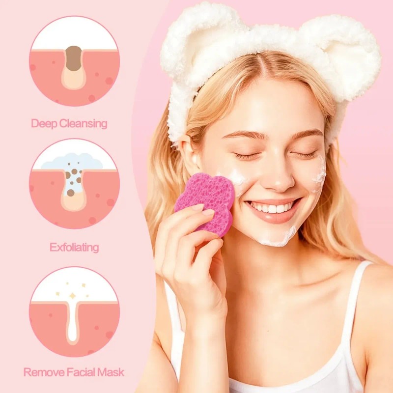 20 Pzs Esponja Facial Comprimida Para Limpieza Y Exfoliación