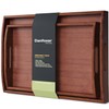 Danfoxer Bamboo Set of 2 Serving Tray with Handles,Large &