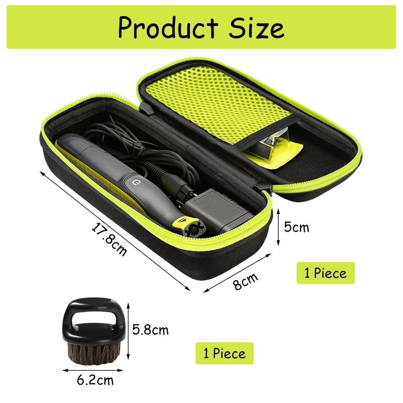 1 Piece Shaver Storage Bag And 1 Piece Beard Brush,