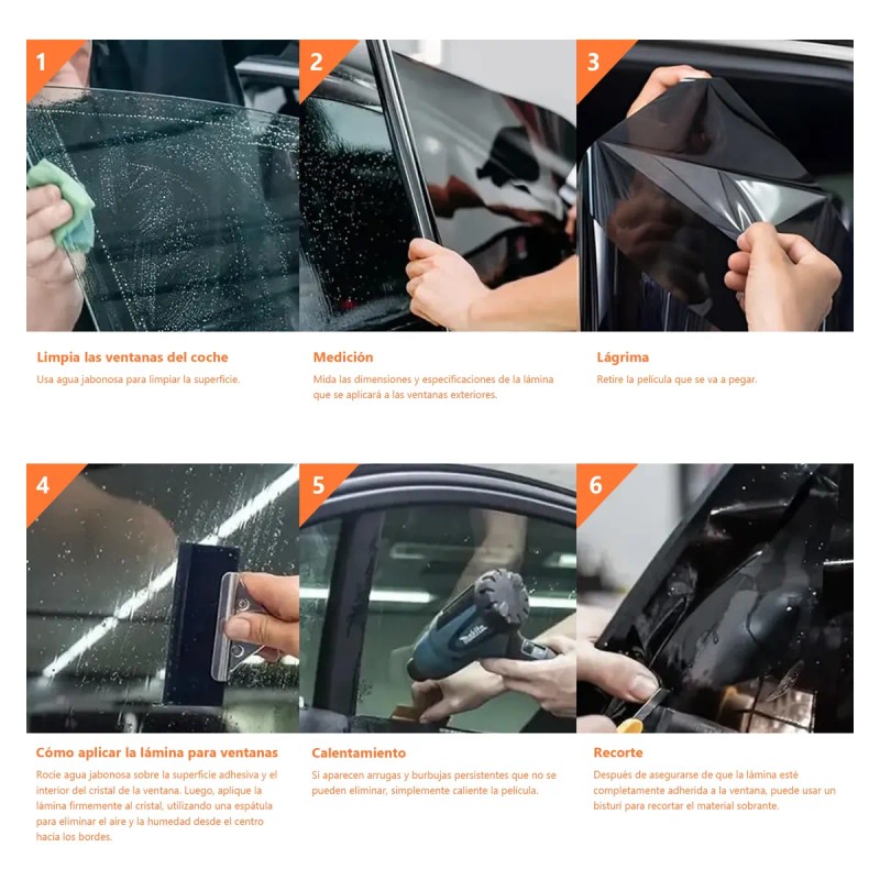 Rollo Papel Polarizado 50cmx10m Antiarañazos Auto Anti-uv Calor