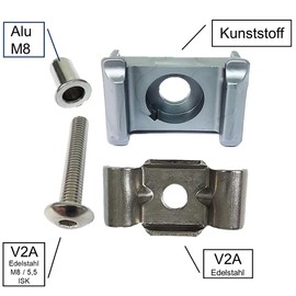 Fence Post Mount Double Rod Fence Silver 9006 + Butterfly V2 A Pack of 10)