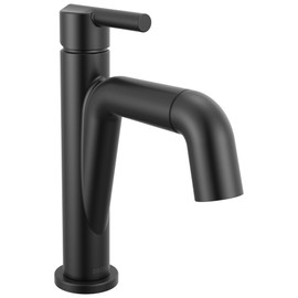 Delta Faucet Nicoli Pull-Down Single Hole Bathroom Faucet, Matte Black Bathroom Sink Faucet, Bathroom Faucet with Pull Out Sprayer, Single Handle Bathroom Faucet, Matte Black 15849LF-BLPD