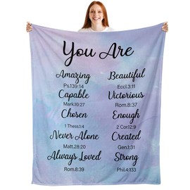 Christian Gifts for Women Faith, Valentine Day Gift for Mom Sister Friends Him Her, Baptism Confirmation Gifts for Girl, Religious Bible Verse Catholic Gifts Easter Stocking Stuffers 50" X 60"