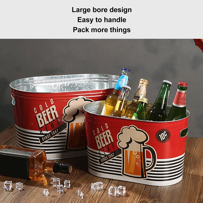 Printed Beverage Ice Bucket Universal Rust Protection Large Calibre Ice
