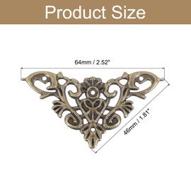 sourcing map Metal Corner Protector, Furniture Decorative Edge Cover, Album Corner Protectors Covers for Box Wooden Case Table Desk, 12 Pcs, 46mm Bronze