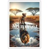 Inspirational animal poster, Mindset Is Everything, inspirational quotes lion reflection,