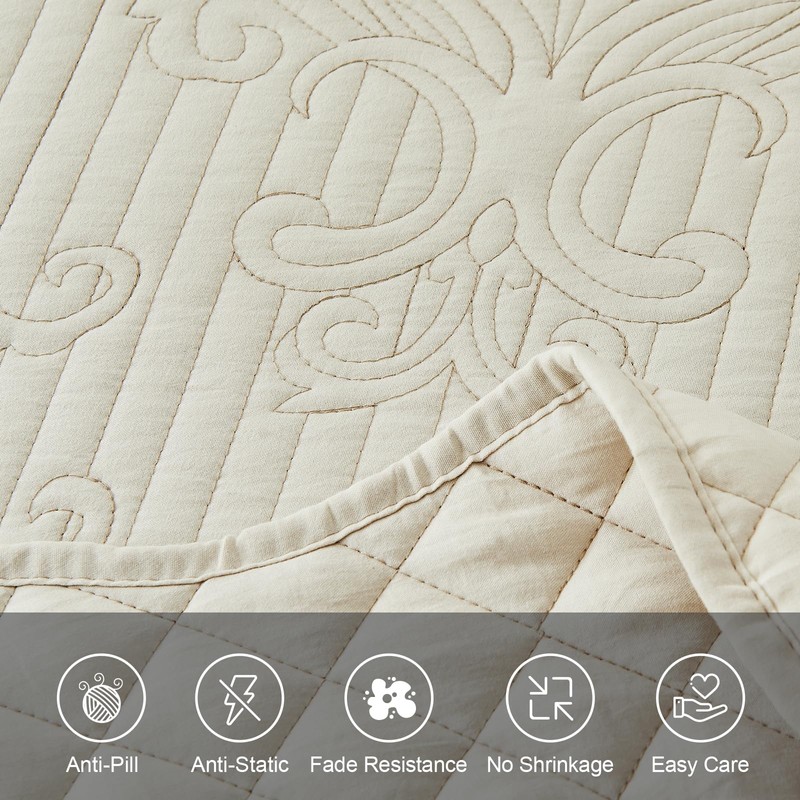 DaisyHuang Oversized King Bedspread 120×118,4 Piece Light Beige
