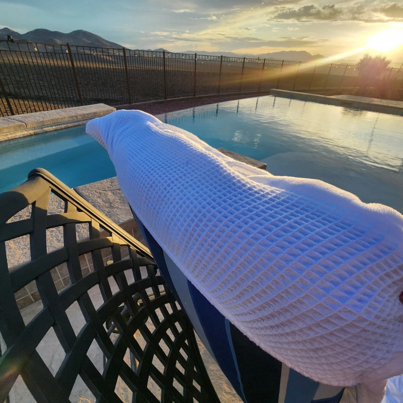 Frontgate Newport 83" X 31" White Cushioned Velour Chaise Lounge