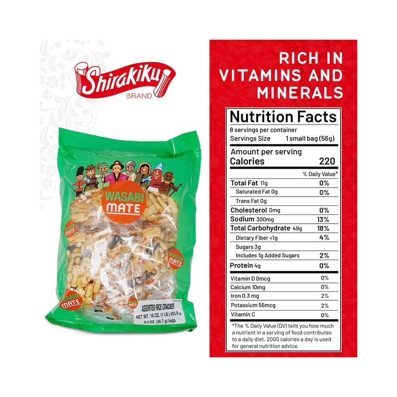 Shirakiku Japanese Assorted Rice Cracker Wasabi Mate - Oriental Asian