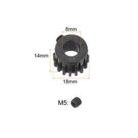 uxcell Mod 1 16T Pinion Gear 8mm Bore Hardened Steel Motor Rack Spur Gear for RC Car Truck Gear Drive