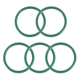 sourcing map Fluororubber O-Rings FKM Seal for Machines Piping 49 mm AD 42 mm ID 3.5 mm Width Green Pack of 5