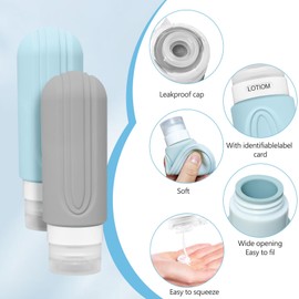 LANZHANFEI Travel Bottles,4 Pack Travel Bottles for Toiletries,Holiday Essentials for Women,Travel Essentials Accessories,Refillable 90ml for Lotion, Body Wash,Shampoo&Conditioner(BPA Free)