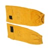 Pair Welding Sleeve Cowhide Wearproof Heat Resistant Golden Yellow for