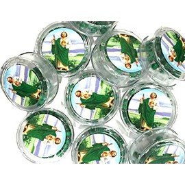12 Pcs Saint St. Jude Baptism Party Favors Green Rosaries Scented Recuerdos Bautizo San Judas Tadeo