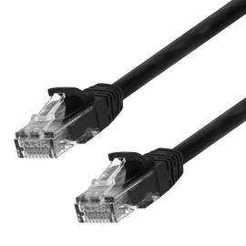NavePoint Ethernet Patch Cable CAT6A, UTP, 24AWG, 2 Ft, 10 Pack, Black