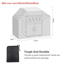 SanGlory Barbecue Cover, Heavy Duty Oxford Fabric Waterproof and Dust-proof Outdoor BBQ Grill Cover for Tepro Toronto Charcoal BBQ-Black (105cm (L) x 49cm (W) x 102cm (H))