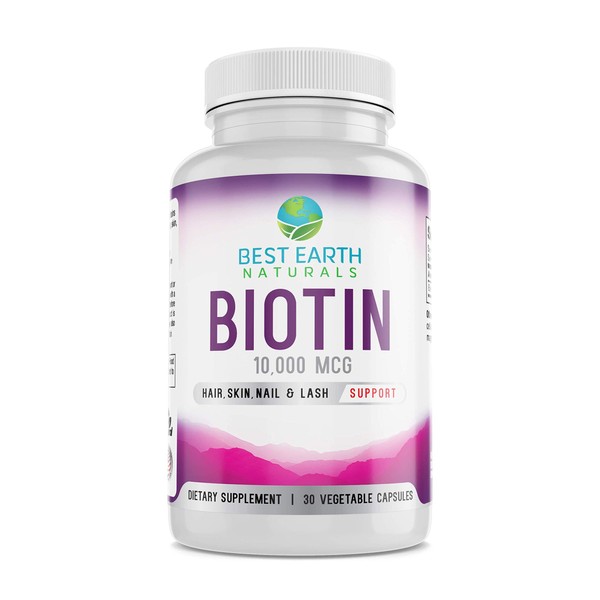 Biotin 10,000mcg - Extra Strength Biotin Vitamin Supplement to Support Hair Growth, Strong Nails, Longer Eye Lashes and Healthy Skin