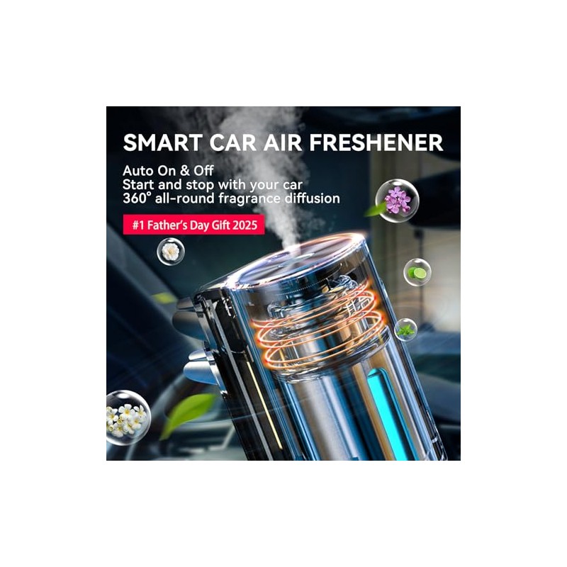 Smart Car Air Freshener & Essential Oil Diffuser with 6