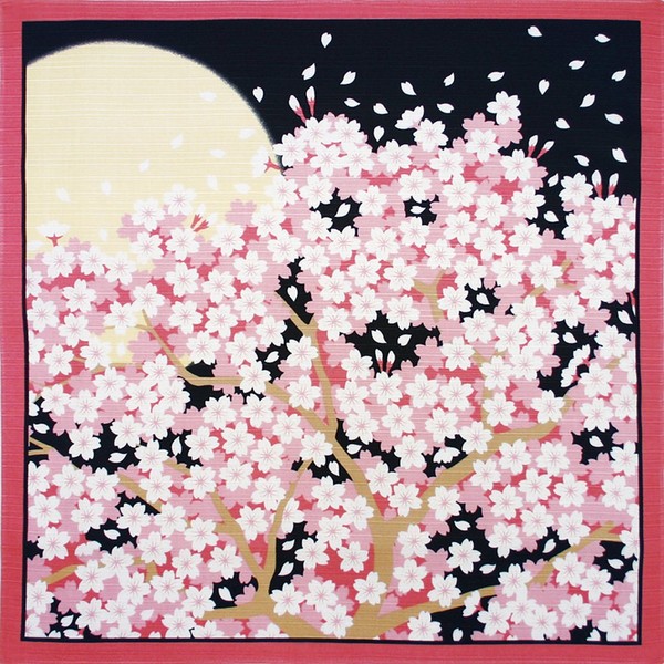 Furoshiki Small-Size Flower-Scene Wrapping-Cloth　Cherry-Blossoms-at-Night 01