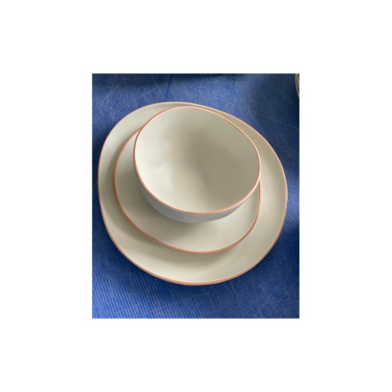 Dafuceramic Stoneware Dinnerware Set for 4, 12 Piece Plates and
