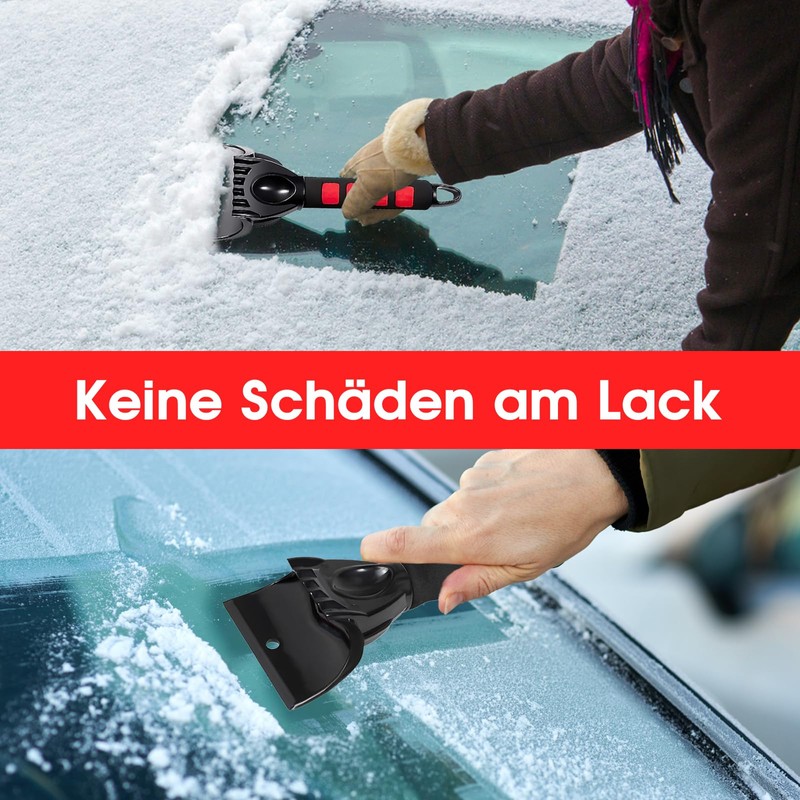 DOLILO 2 Stück Eiskratzer Auto, Scheibenkratzer Auto mit Ergonomischem Schaumstoffgriff,