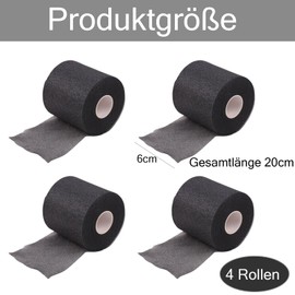 4 Rollen Tape Sport Schwarz, Wrist Wrap, Tape Band, Stutzentape für Handgelenke Ellenbogen Knie Knöchel