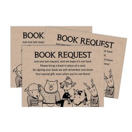 Inkdotpot 30 Kraft Books For Baby Shower Request Cards Bring A Book Instead Of A Card Jungle Animals Gender Neutral Baby Shower Invitations Inserts Games
