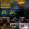 OPL5 Rechargeable Emergency Strobe Light,12 LED Rooftop Emergency Hazard Strobe