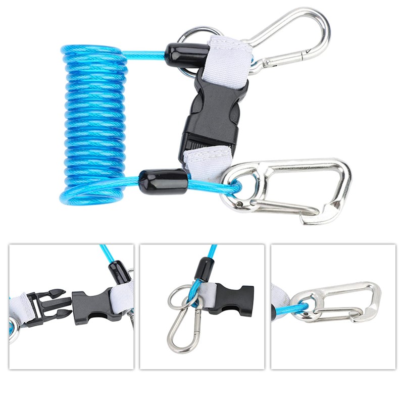 Nylon Webbing Anti-lost Snappy Coil for Photography (Blue)