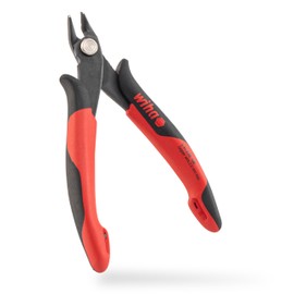 Wiha Precision Side Cutters Electronics Small (26815) Wide, Pointed Head without Bevel 130 mm I Mini Wire Cutter for Electrical Installation
