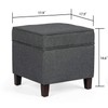 Asense Fabric Square Storage Ottoman Cube Foot Rest, Dark Grey