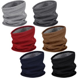 SATINIOR Winter Neck Gaiters Men 6 Pack, Neck Warmer Women Windproof Neck Gaiter Face Scarf, Fleece Scarf for Men Gaiter Mask, Thick Windproof Scarves for Skiing Snowboarding