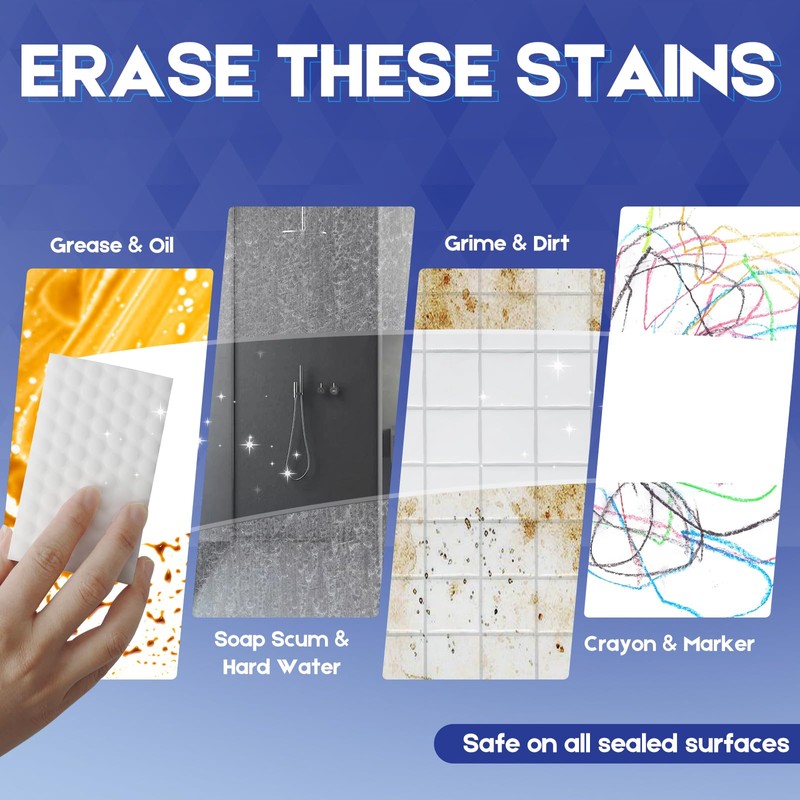 Magic Sponge 10 Pack Textured Quick Series, Effortlessly Erase Scuff