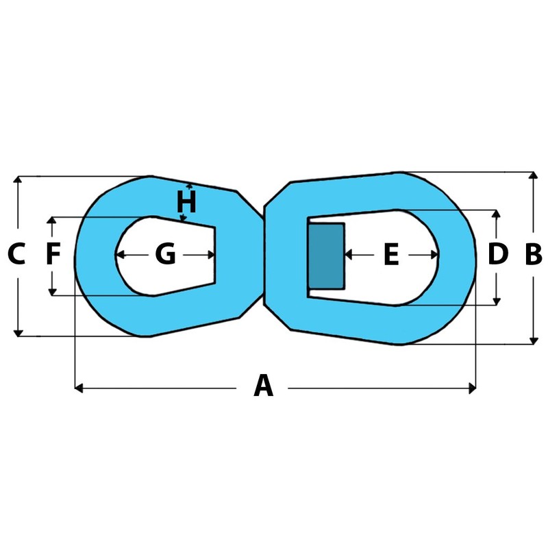 Chain Swivel Bow & Bow 10MM 3T (Blue Painted)