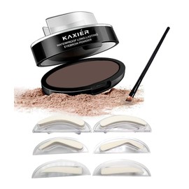 Moakxer Eyebrow Powder,Waterproof Eyebrow Stamp Powder Seal Perfect Nature Eye Brow Powder Tinting Coloring Kit Delicate Shape (201# Dark Brown)